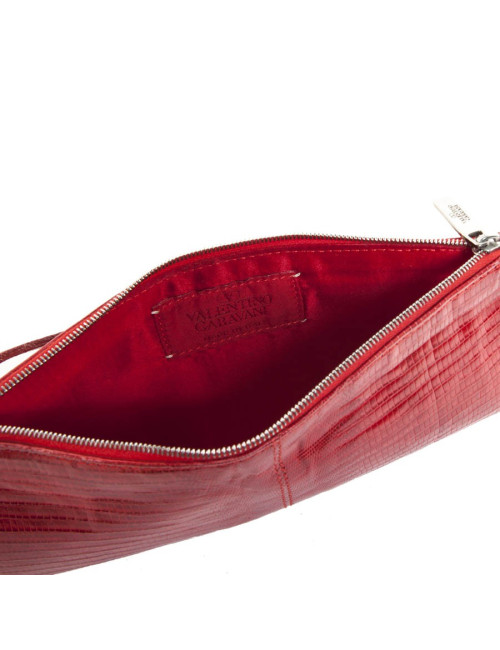 Pochette VALENTINO GARAVANI lézard rouge