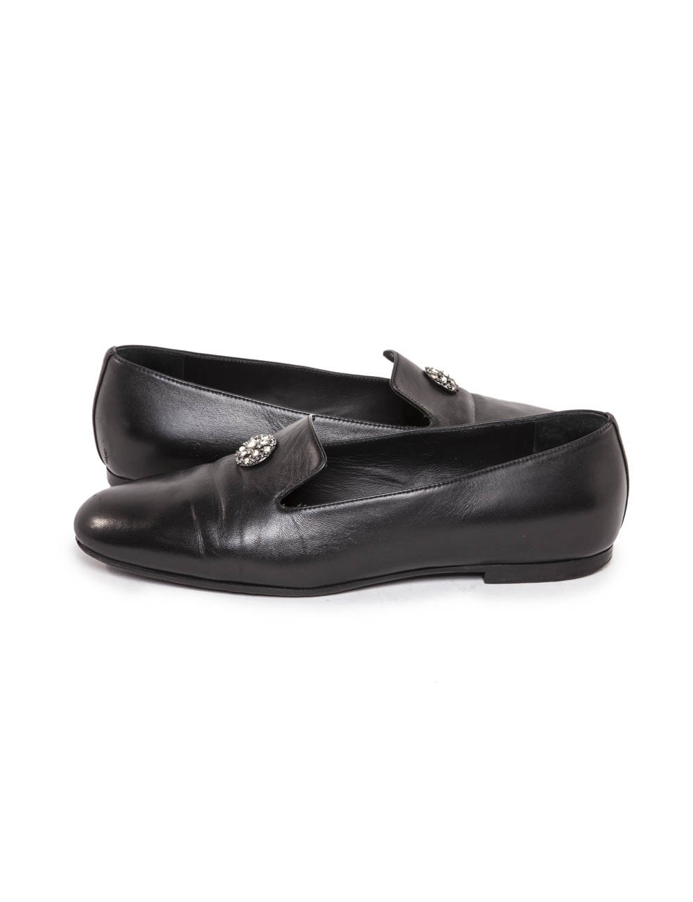 Ballerines CHANEL T 39 cuir noir