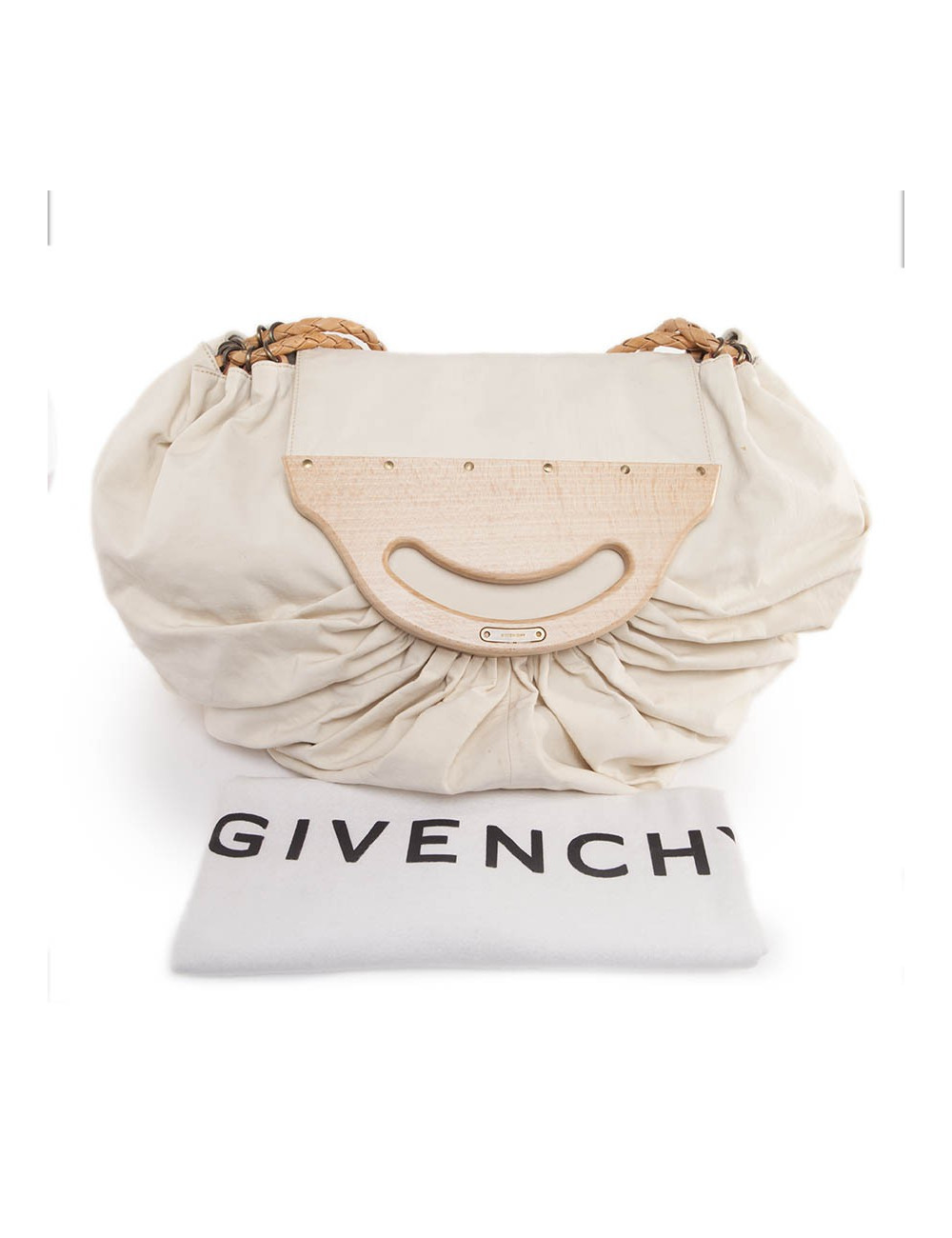 GIVENCHY Collector tote bag in beige canvas and leather