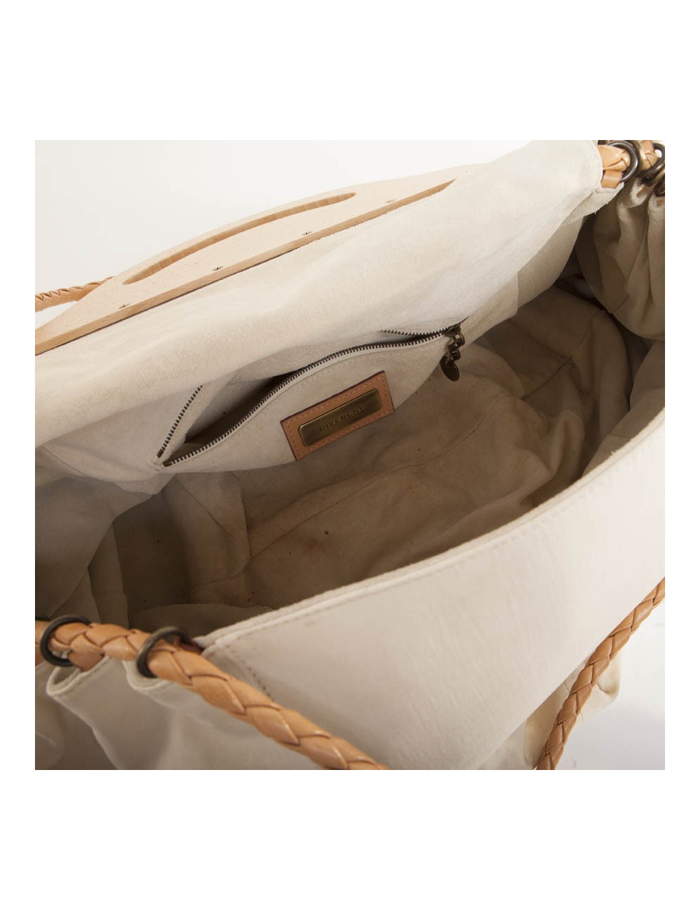 GIVENCHY Collector tote bag in beige canvas and leather