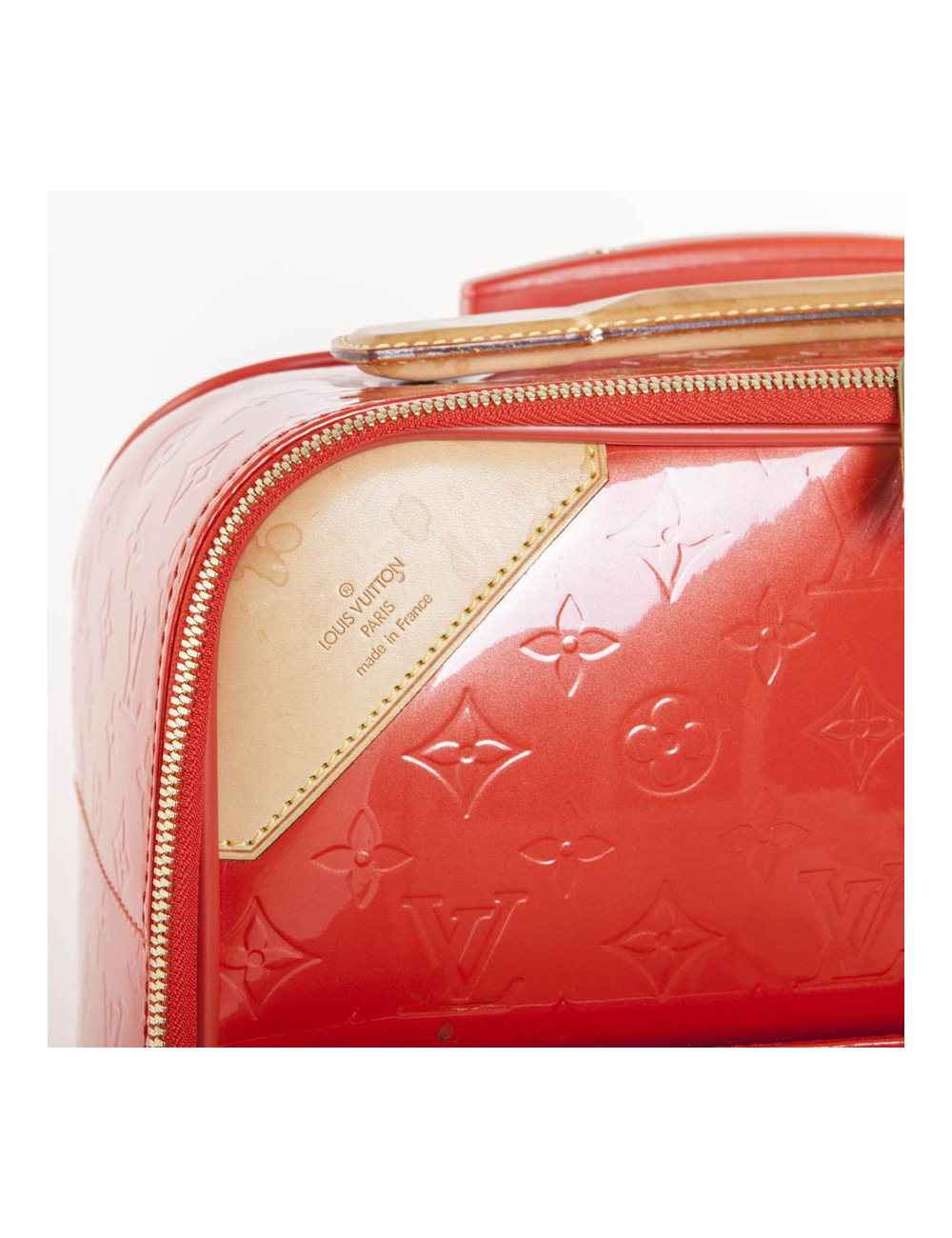 LOUIS VUITTON suitcase in orange patent leather 