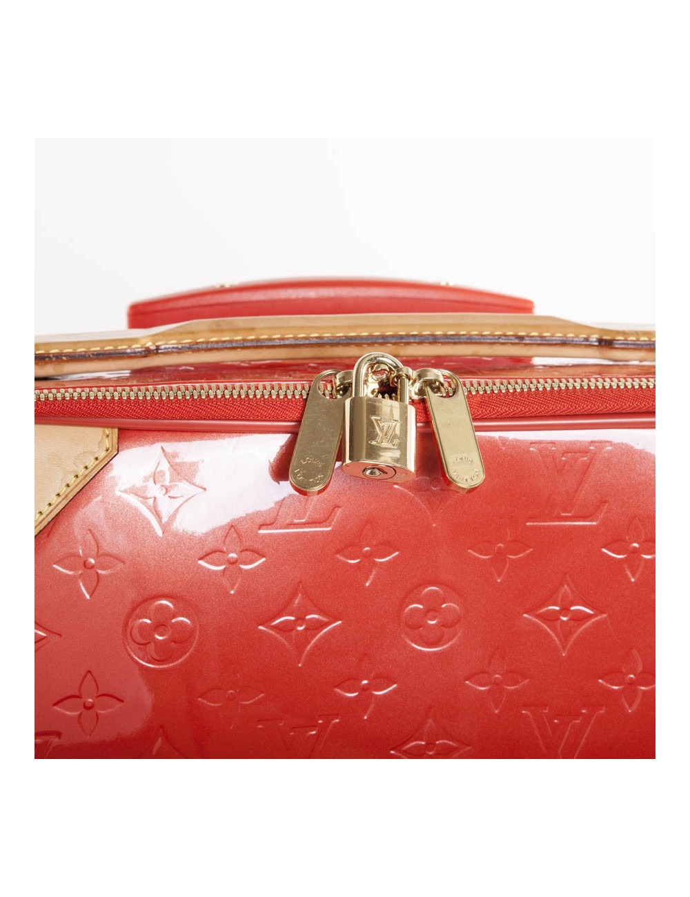 LOUIS VUITTON suitcase in orange patent leather 