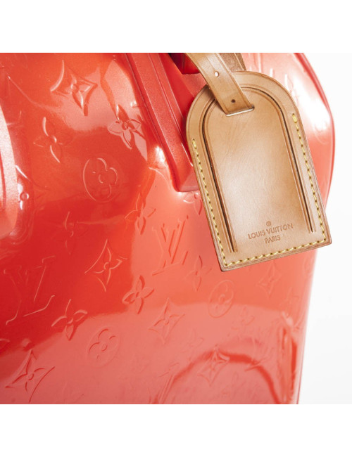 LOUIS VUITTON suitcase in orange patent leather 