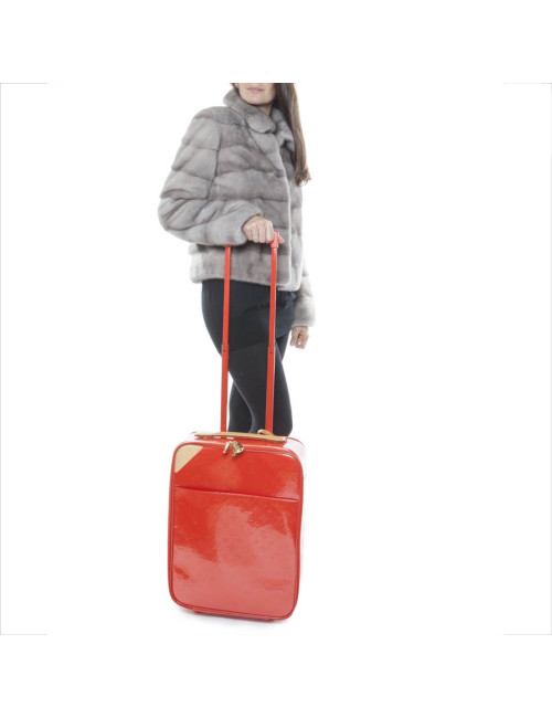 LOUIS VUITTON suitcase in orange patent leather 