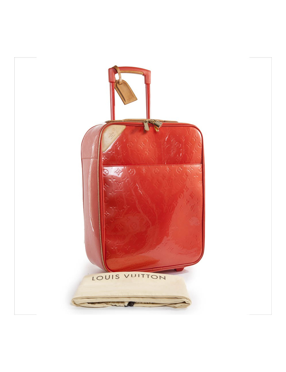 LOUIS VUITTON suitcase in orange patent leather 