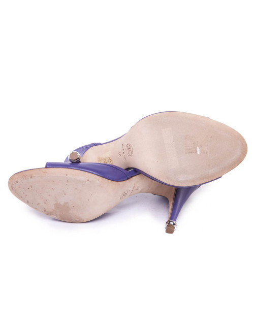 CHANEL T 40 en Purple Leather pumps