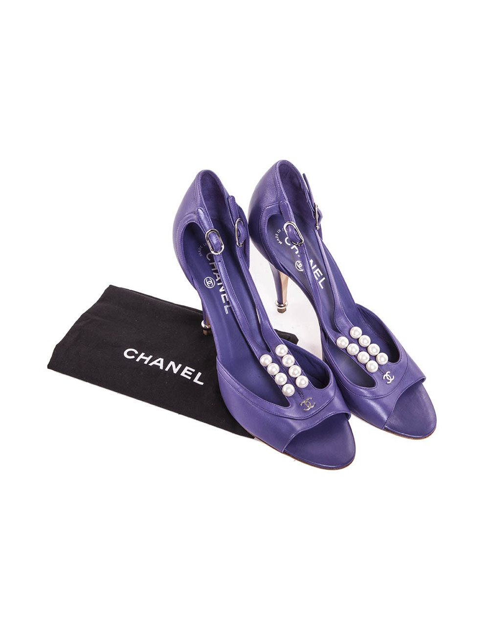 CHANEL T 40 en Purple Leather pumps