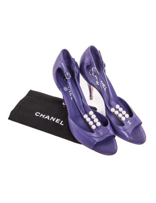 Escarpins CHANEL T 40 cuir violet