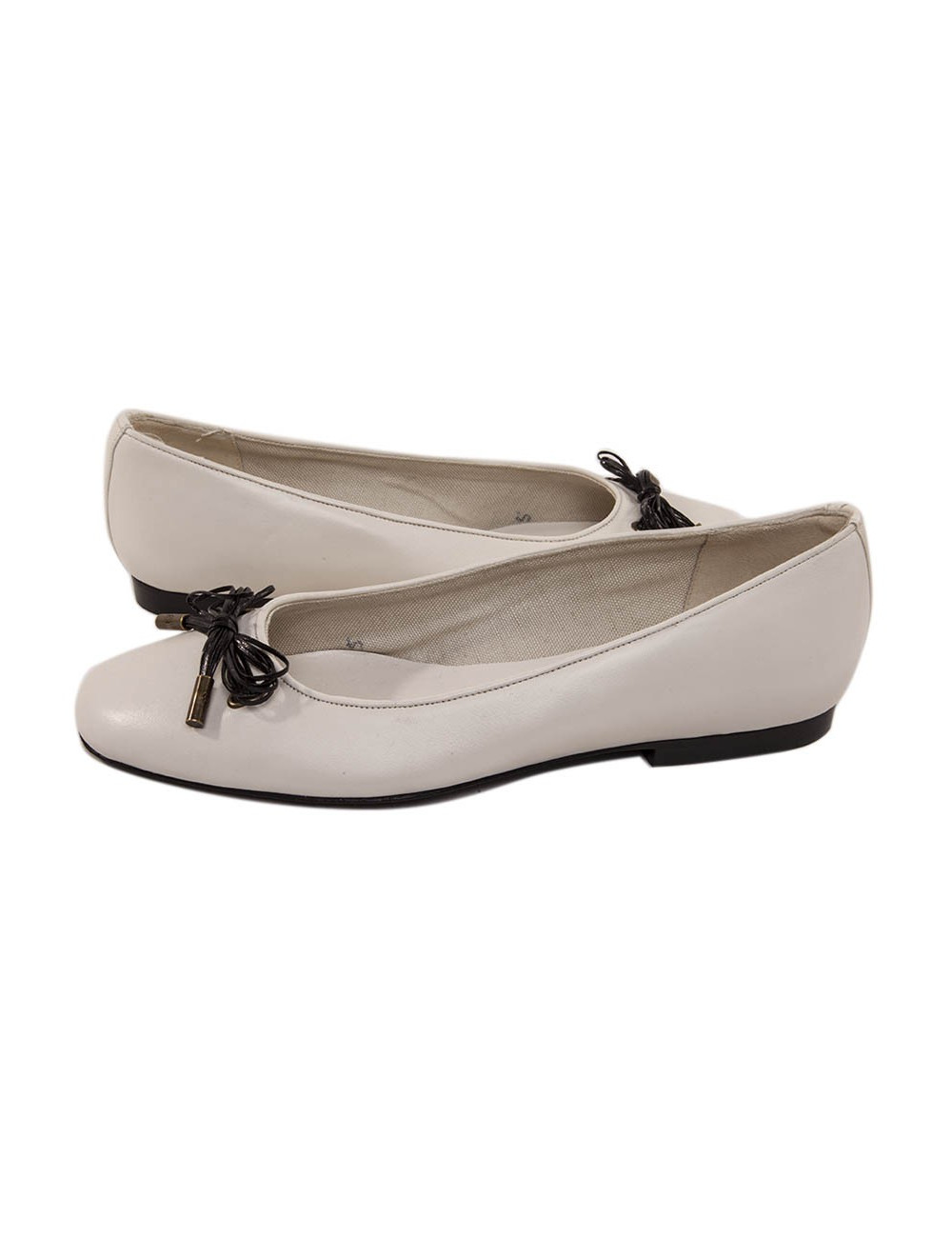 CHANEL T 37 EN White Leather ballerinas