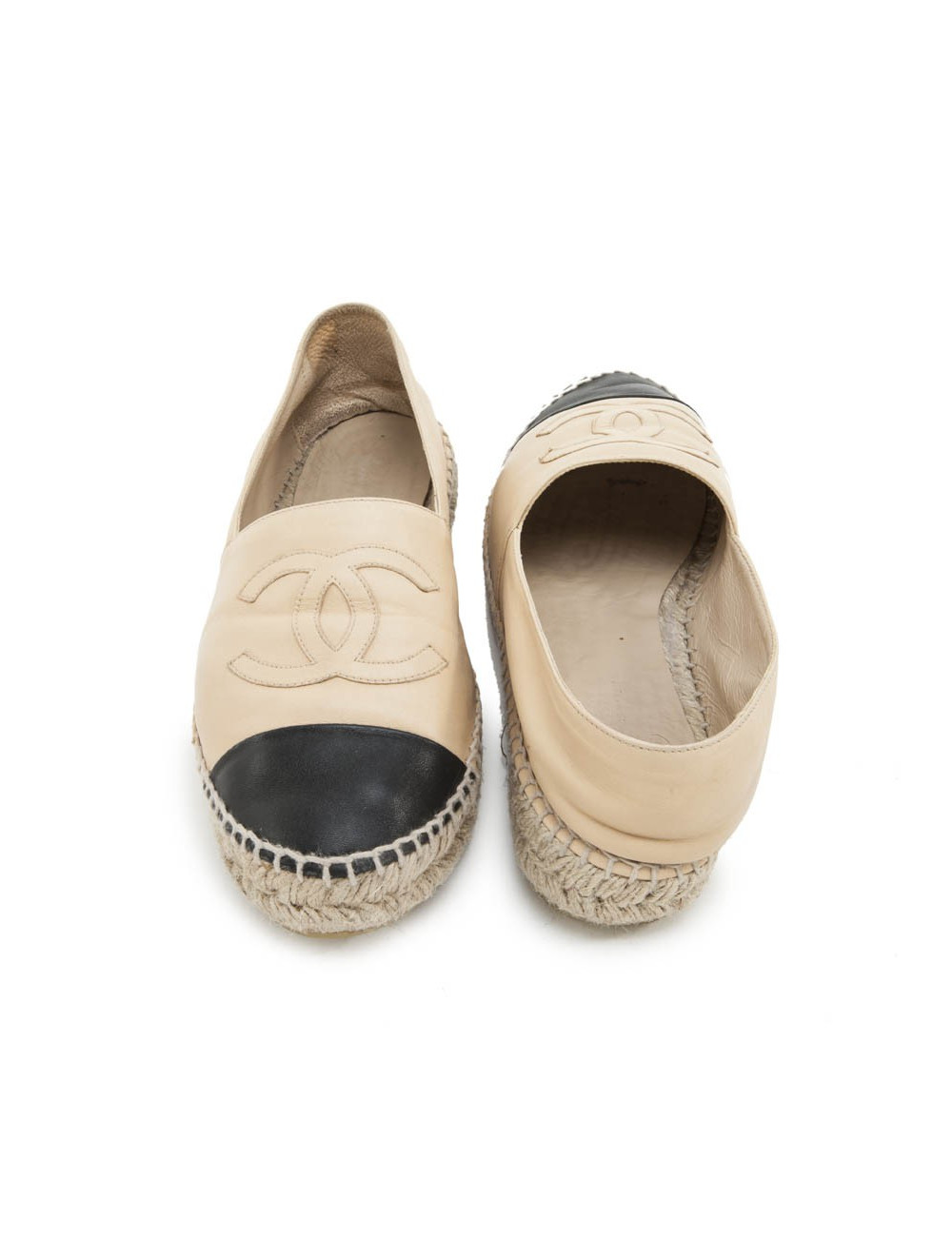 Espadrilles CHANEL T 40 cuir bicolore