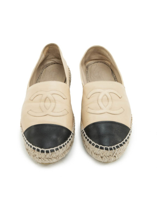 Espadrilles CHANEL T 40 cuir bicolore