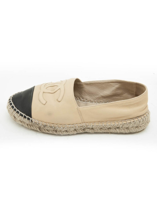 Espadrilles CHANEL T 40 cuir bicolore