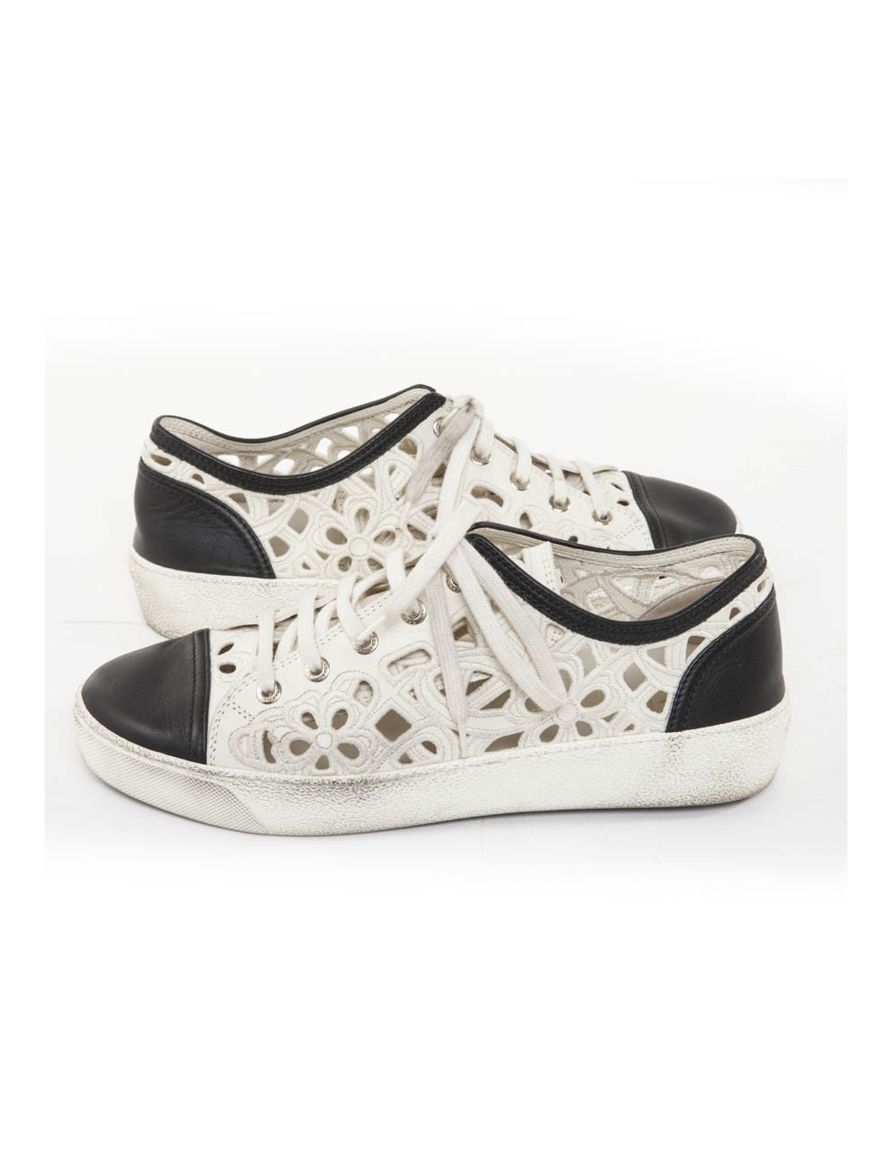Sneakers CHANEL T 39.5 bicolores 