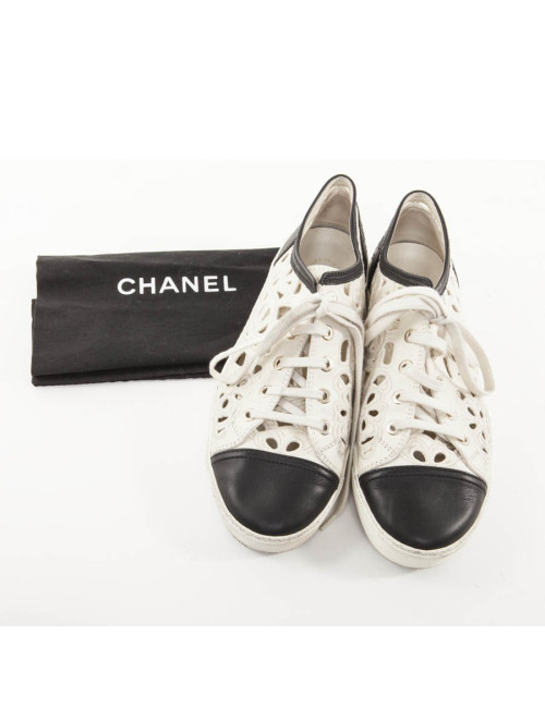 Sneakers CHANEL T 39.5 bicolores 