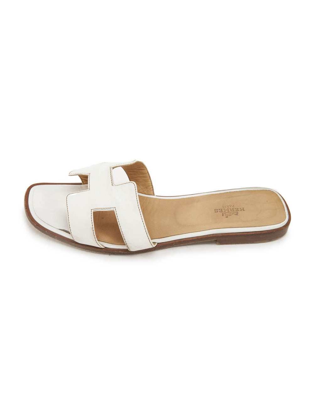 Mules Oran HERMES T 39.5 cuir blanc