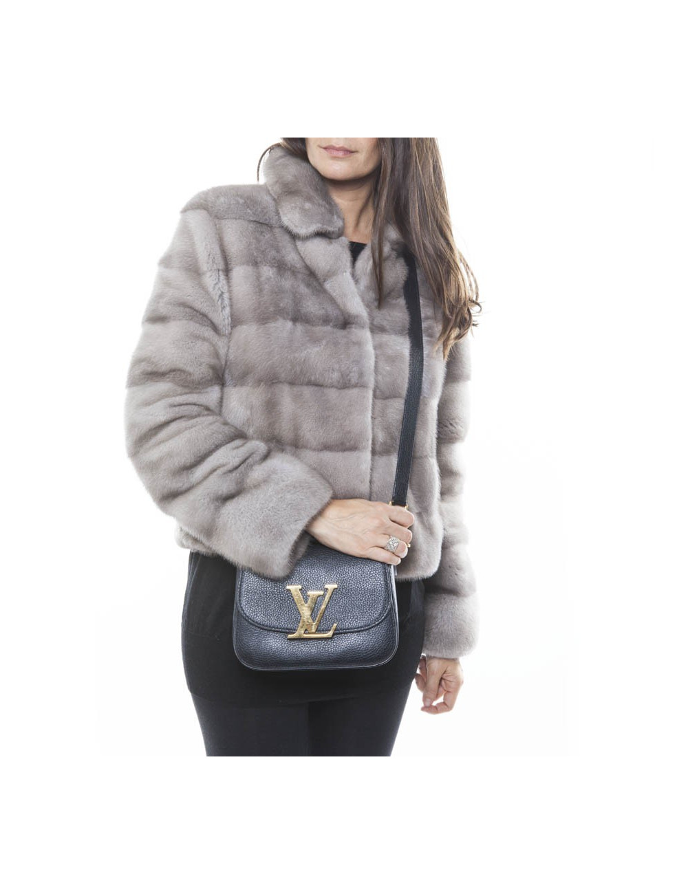 Sac "Vivienne" LOUIS VUITTON en cuir grainé noir