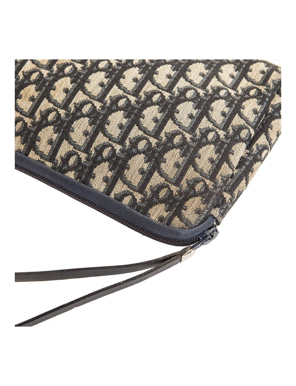 Pochette CHRISTIAN DIOR Vintage toile oblique bleue