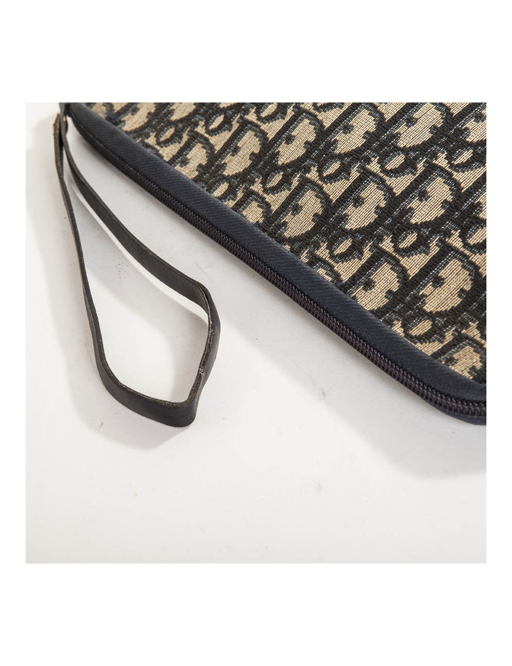 CHRISTIAN DIOR Vintage canvas pouch oblique blue