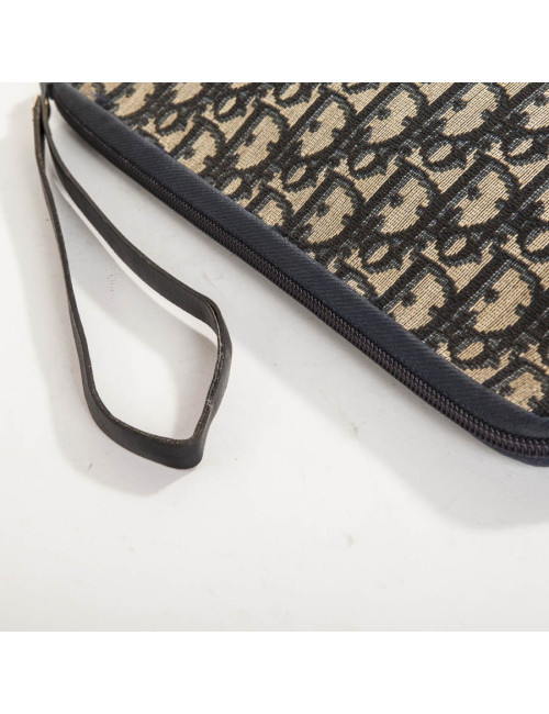 Pochette CHRISTIAN DIOR Vintage toile oblique bleue