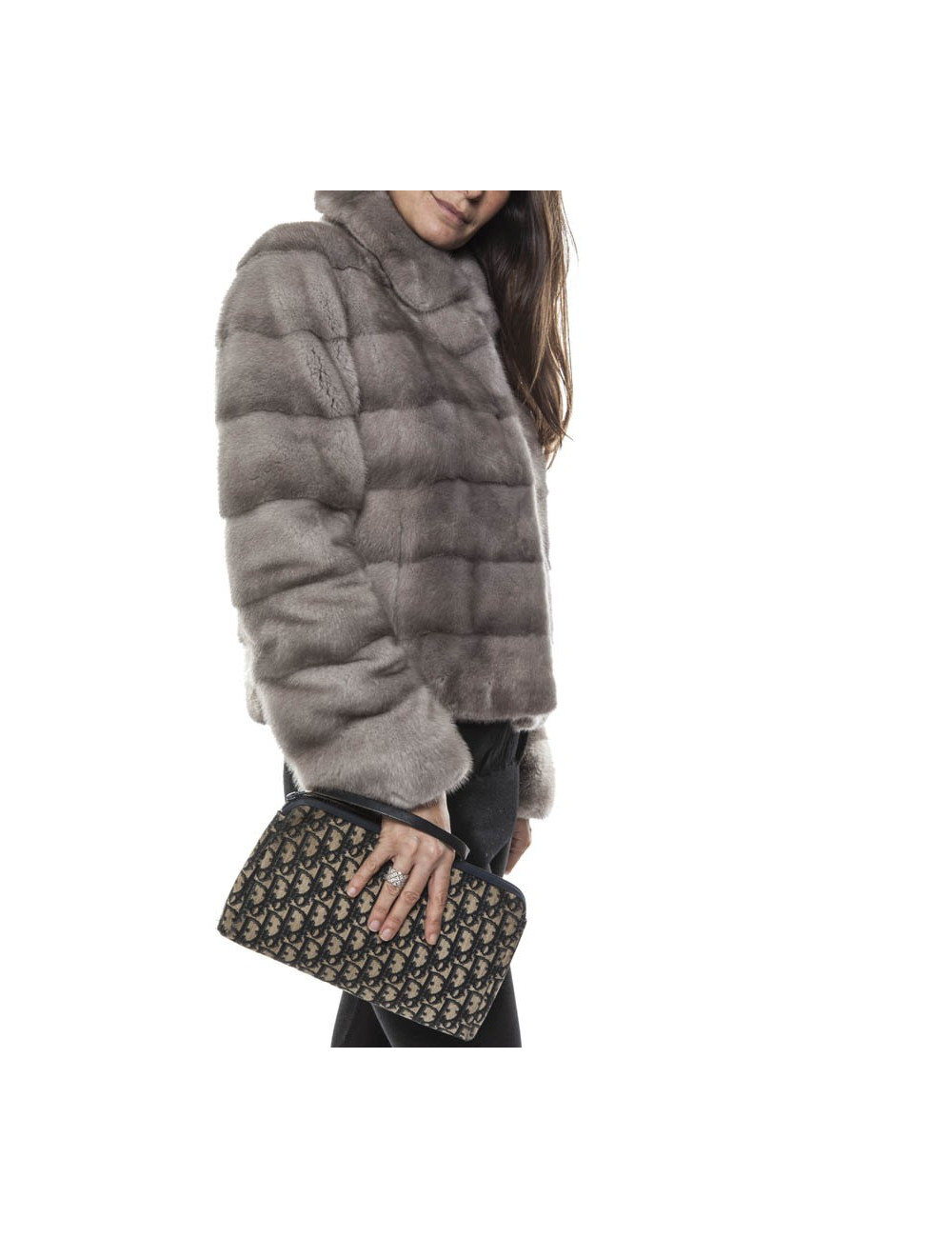 Pochette CHRISTIAN DIOR Vintage toile oblique bleue