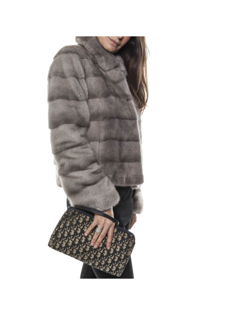 CHRISTIAN DIOR Vintage canvas pouch oblique blue