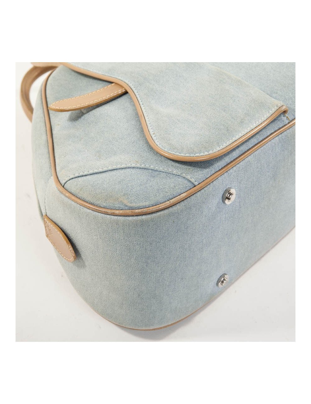Bag saddle bowling DIOR Vintage light blue jean