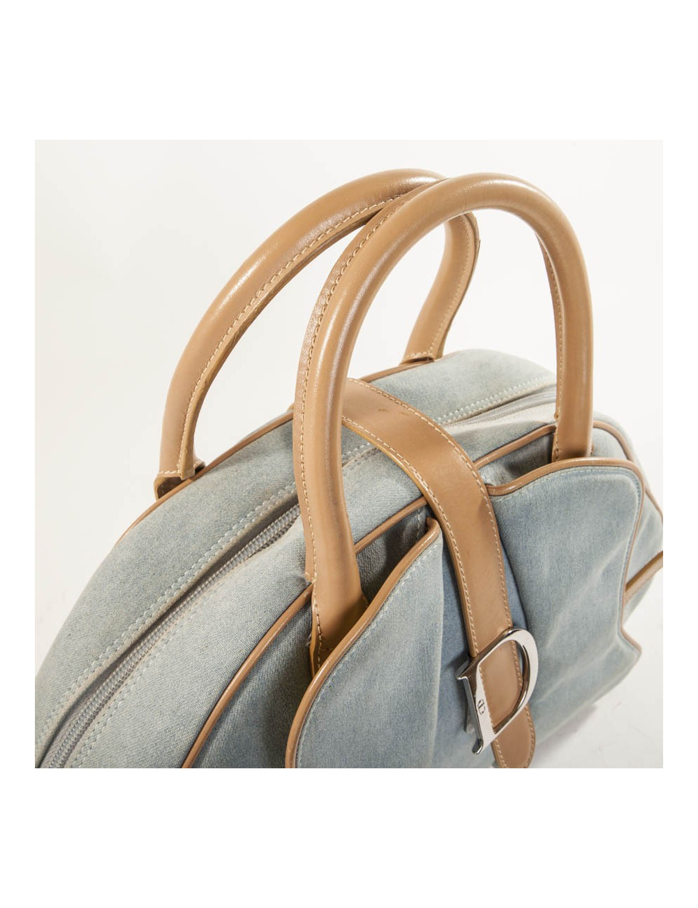 Bag saddle bowling DIOR Vintage light blue jean