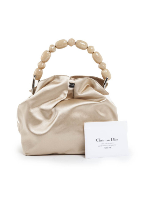 CHRISTIAN DIOR ivory Duchess satin bucket bag