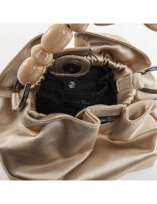Sac sceau CHRISTIAN DIOR satin duchesse ivoire