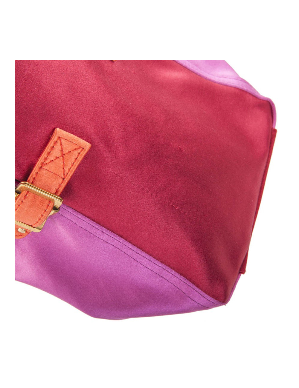 Sac du soir Down Town YVES SAINT LAURENT en satin rouge et fuschia