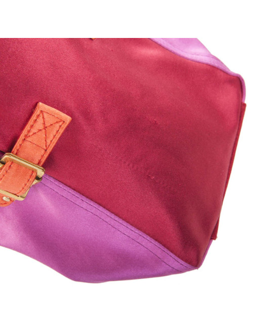 Sac du soir Down Town YVES SAINT LAURENT en satin rouge et fuschia