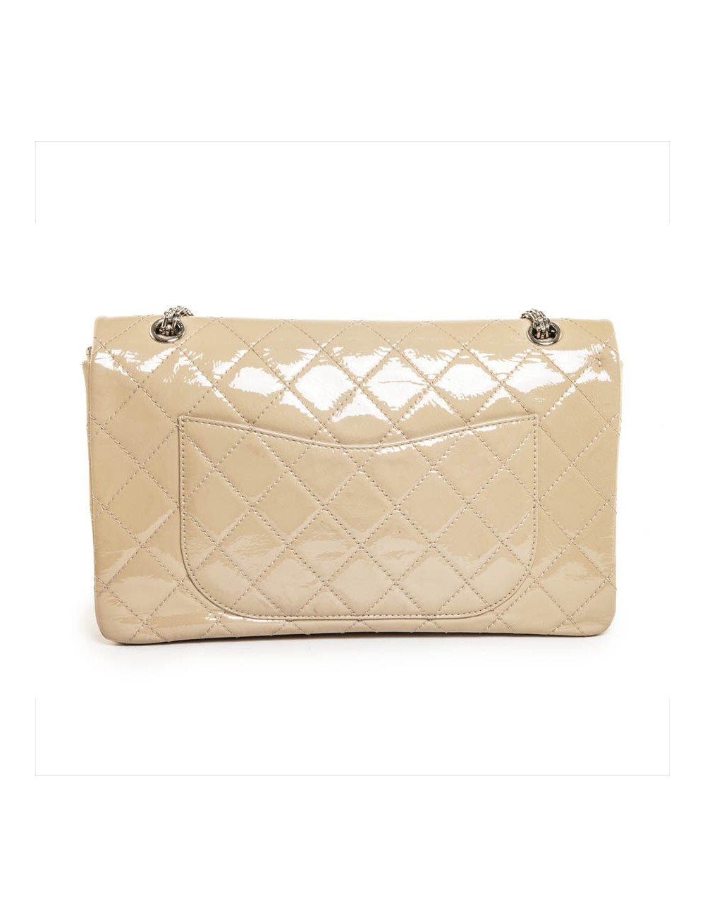 Jewelry beige patent leather CHANEL 2.55 bag money