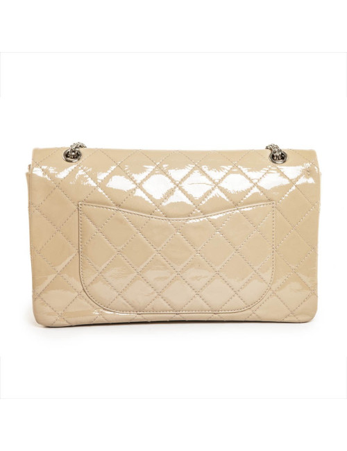 Jewelry beige patent leather CHANEL 2.55 bag money