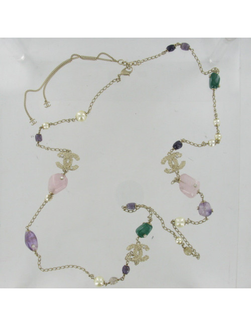 Sautoir pierres multicolores CHANEL