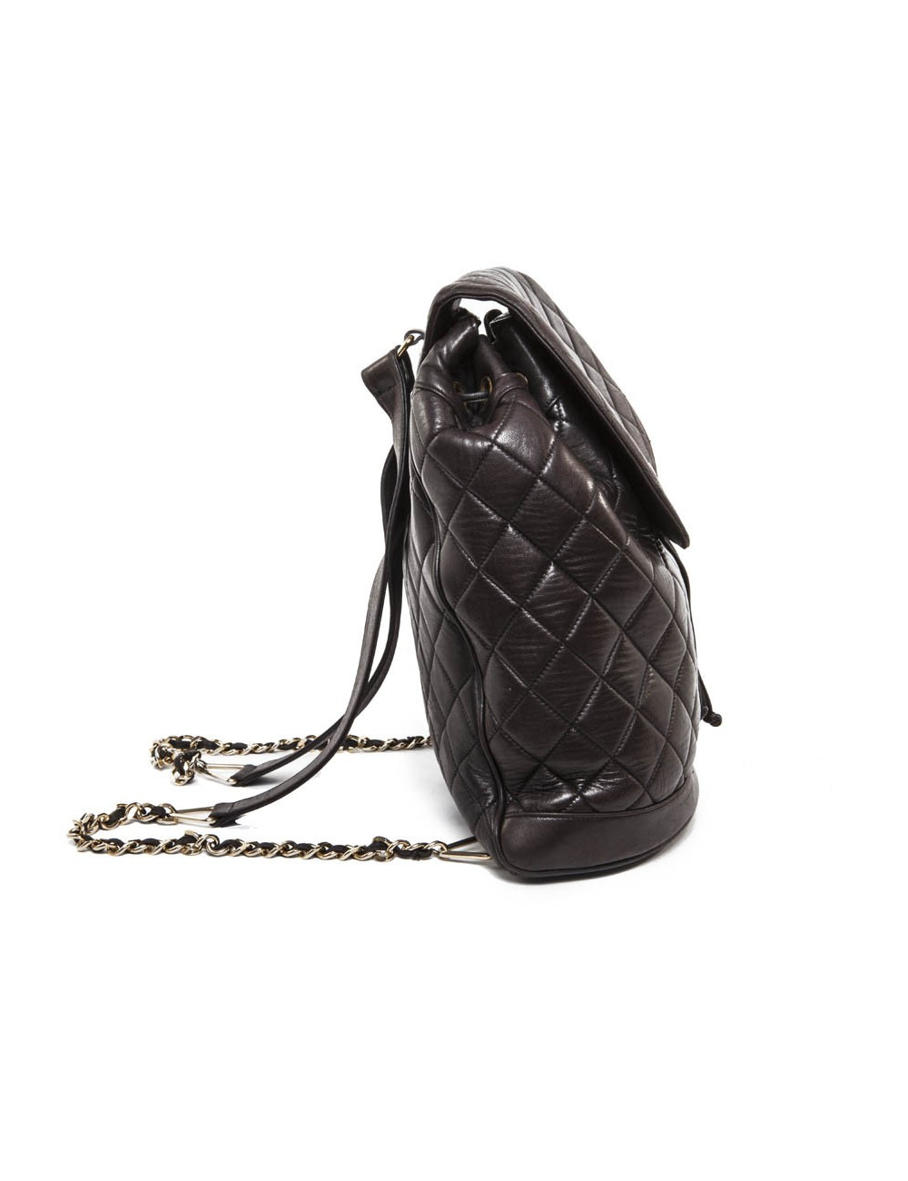 Sac à dos CHANEL cuir matelassé marron