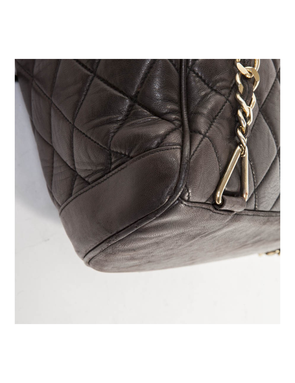 Sac à dos vintage CHANEL cuir matelassé marron