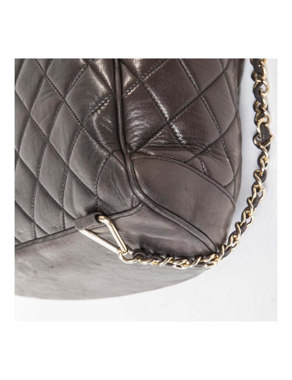 Sac à dos vintage CHANEL cuir matelassé marron