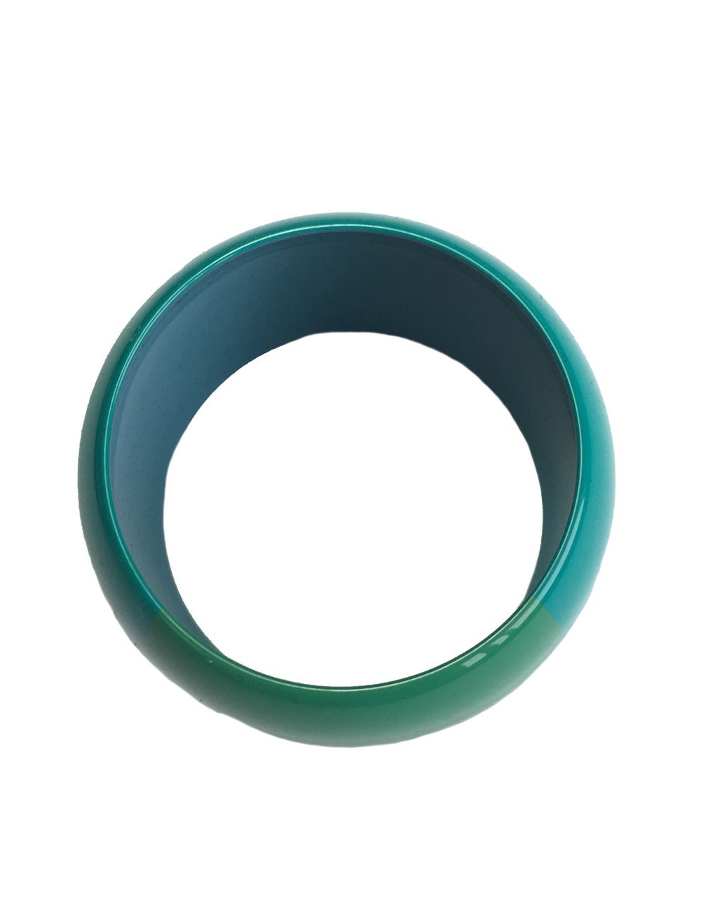 Bracelet HERMÈS laqué bombé vert et bleu