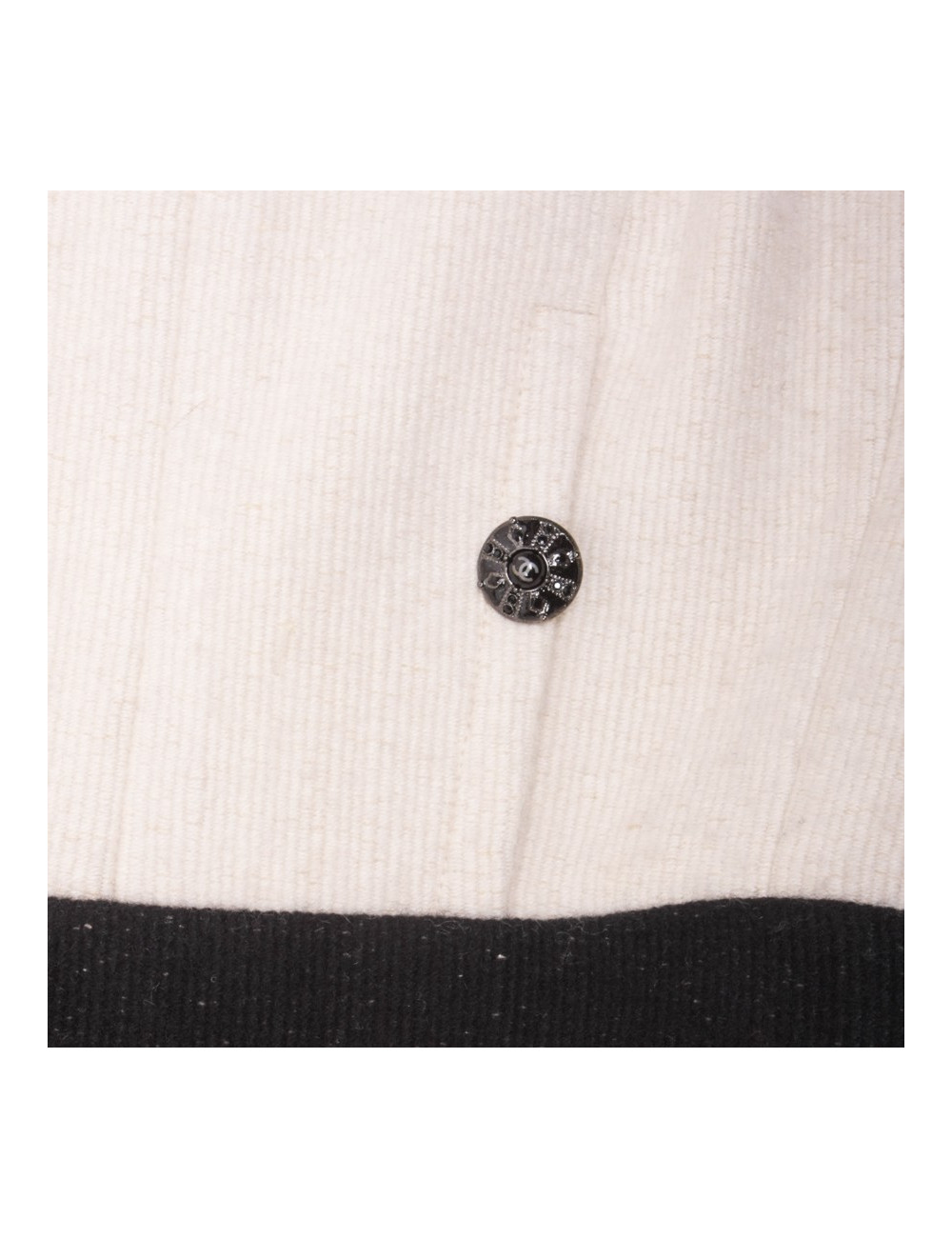 Robe CHANEL T 36 en cachemire et soie blanc cassé 