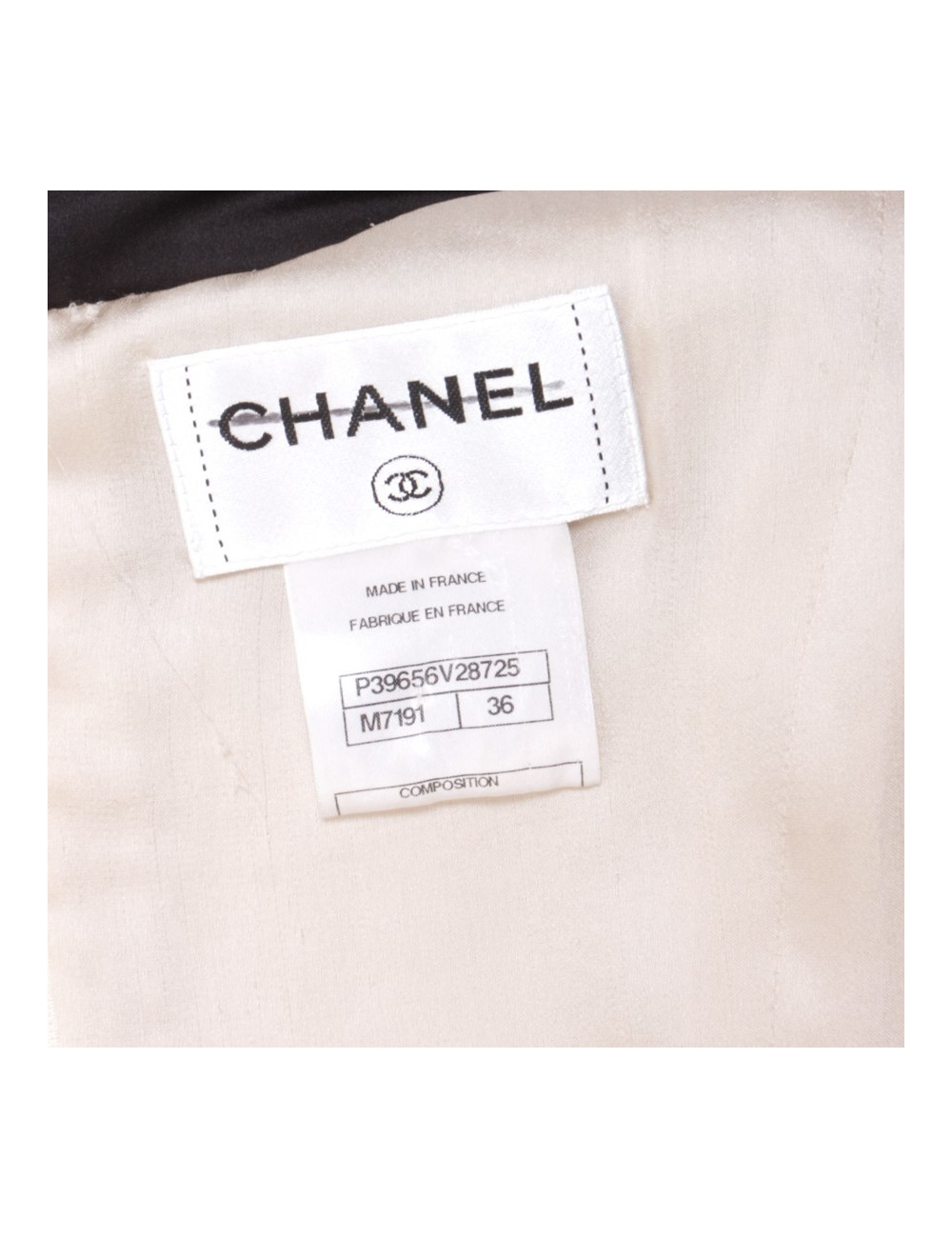Robe CHANEL T 36 en cachemire et soie blanc cassé 