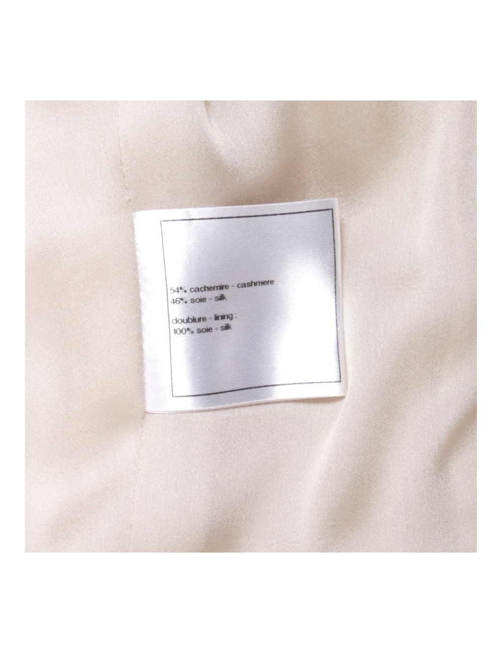 Robe CHANEL T 36 en cachemire et soie blanc cassé 