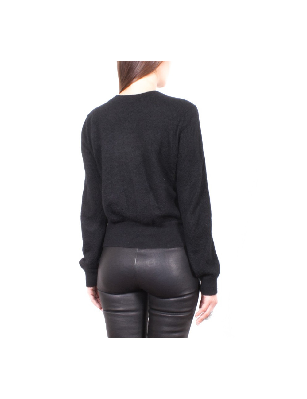 Black CHANEL T 38 sweater in mohair and silk