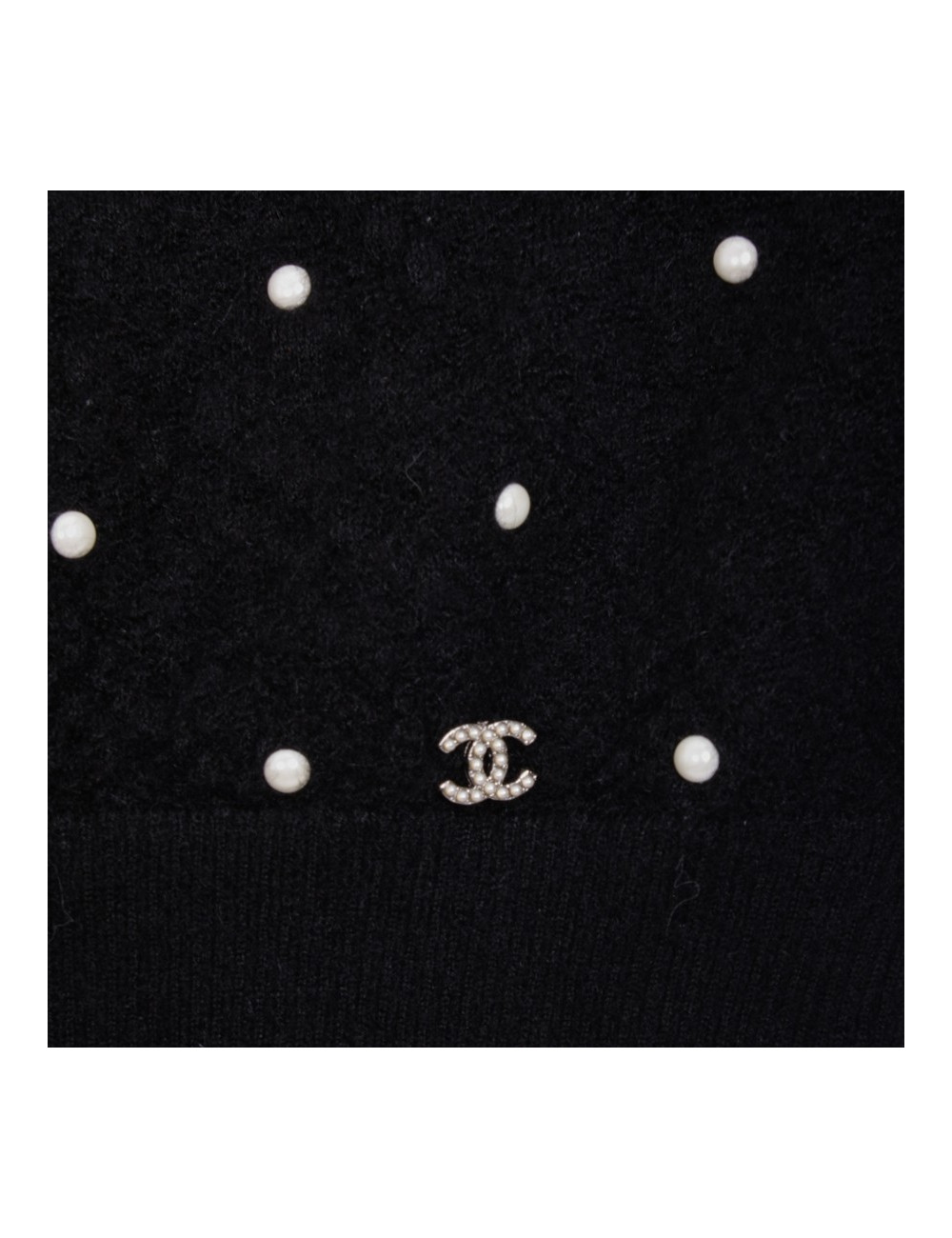 Pull CHANEL T 38 en mohair et soie noir