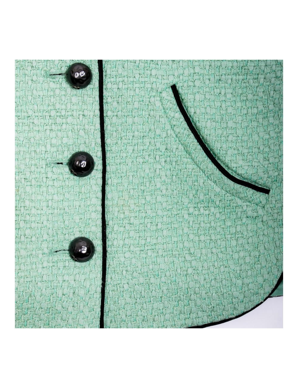 Chanel T 36 fr "Les fonds marins" jacket in green cotton tweed