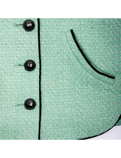 Chanel T 36 fr "Les fonds marins" jacket in green cotton tweed