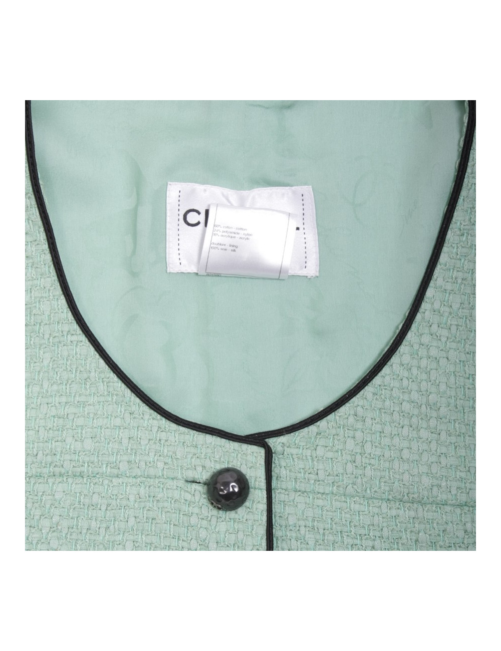 Chanel T 36 fr "Les fonds marins" jacket in green cotton tweed