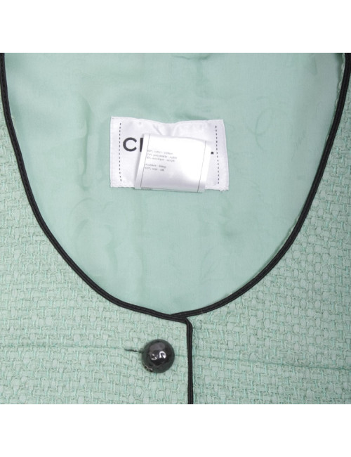 Chanel T 36 fr "Les fonds marins" jacket in green cotton tweed