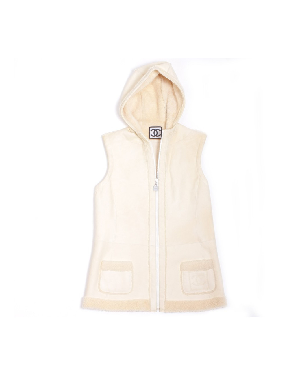Gilet CHANEL T 40 peau retournée