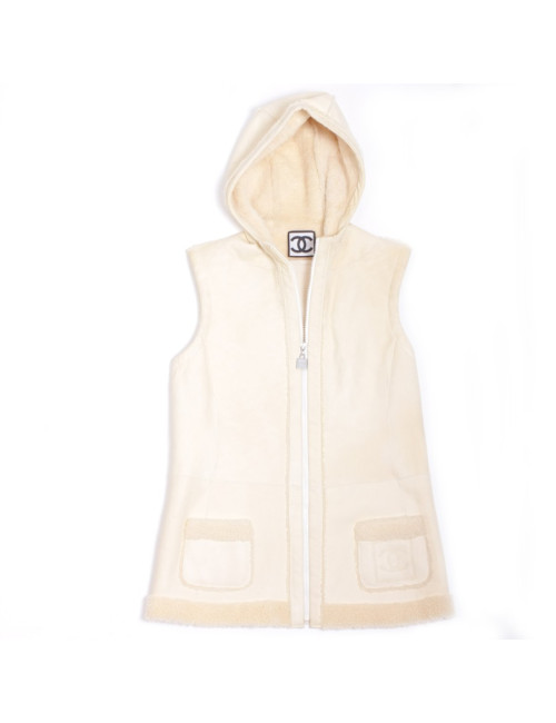 Gilet CHANEL T 40 peau retournée