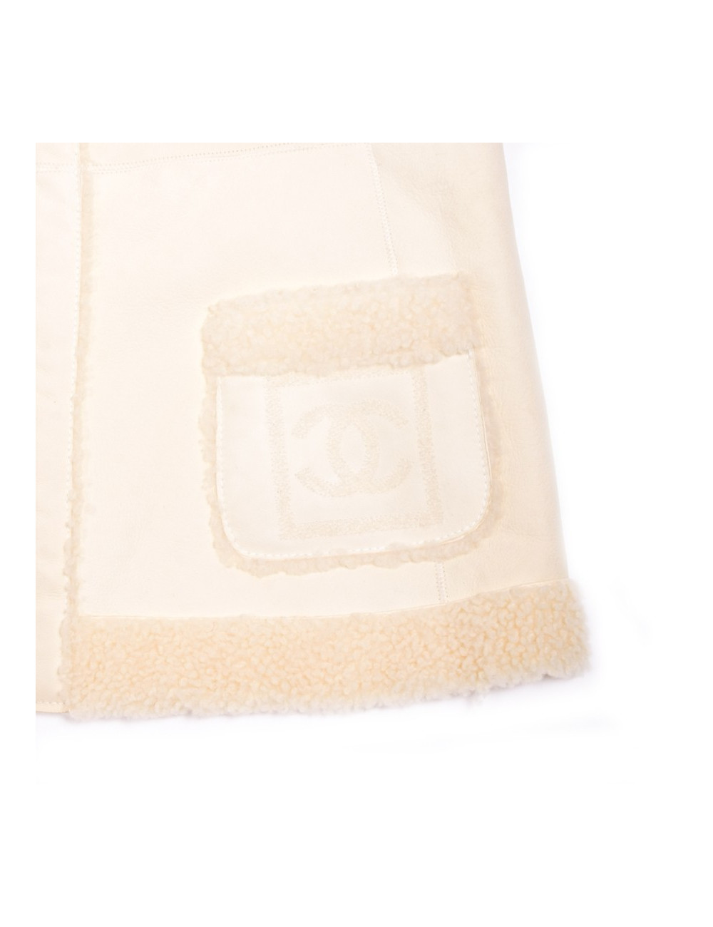 Gilet CHANEL T 40 peau retournée